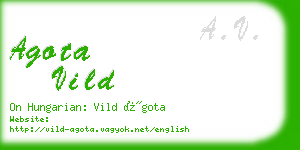 agota vild business card